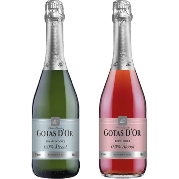 Espumante filtrado Gotas D'Or sem álcool 660ml Branco Doce ou Rosé