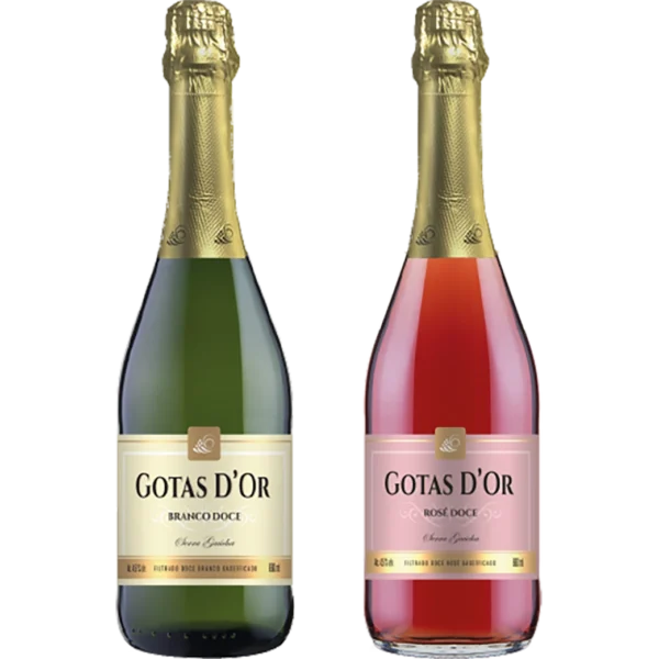 Espumante filtrado Gotas D'Or 660ml - Branco Doce ou Rosé