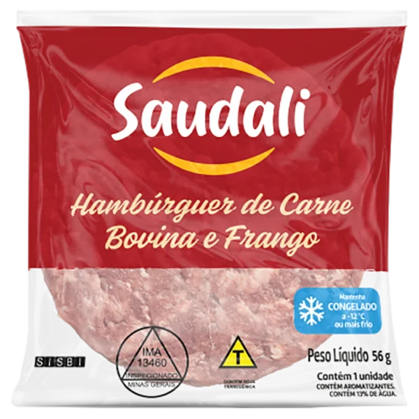 Hambúrguer misto congelado Saudali 56g