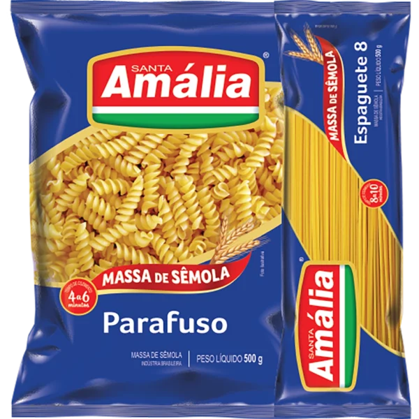 Massa sêmola Santa Amália espaguete ou cortadas 500g