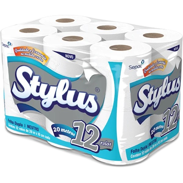 Papel Higiênico Stylus Folha Dupla 12x20m