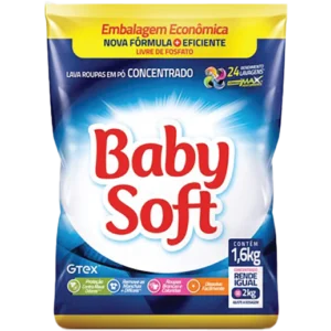 Lava roupas em pó Baby Soft 1,6kg - Sachê