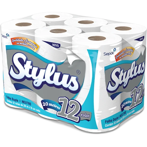 Papel Higiênico Stylus Folha Dupla 12x20m