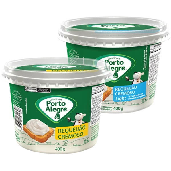 Requeijão cremoso Porto Alegre 400g - Tradicional ou light