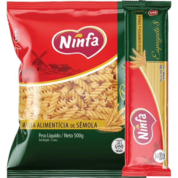 Massa sêmola Ninfa espaguete ou cortadas 500g