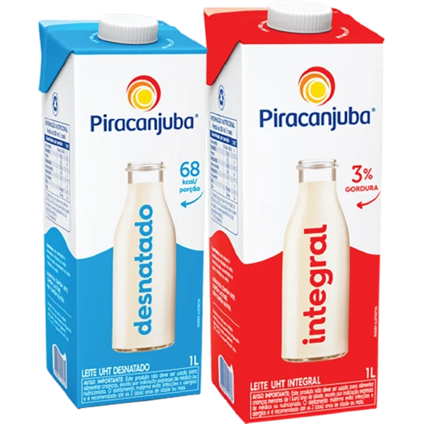 Leite UHT Piracanjuba integral, semi ou desnatado 1l