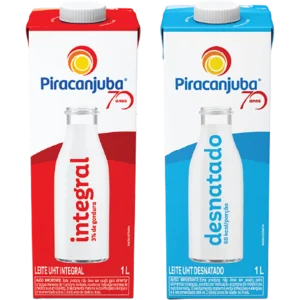 Leite UHT Piracanjuba integral, semi ou desnatado 1l