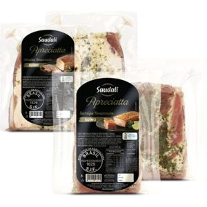 Barriga ou alcatra suína congelada e temperada Saudali Apreciatta kg