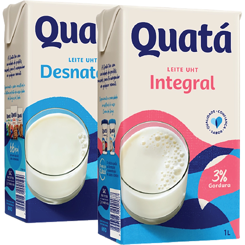 Leite UHT Quatá integral, semi ou desnatado 1l